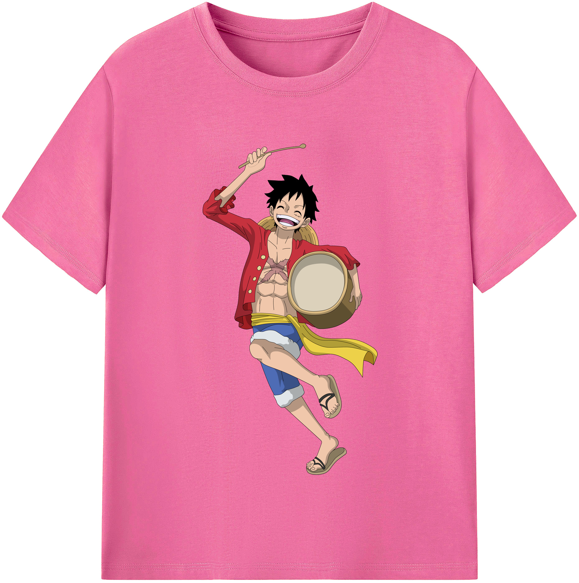 ワンピース モンキー・D・ルフィ ONE PIECE Monkey D. Luffy レディースカジュアルプリントTシャツ（綿100％）